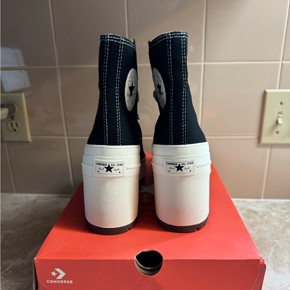 Converse All Stars Chuck 70 Heel Black White Boots Women 8.5 NEW IN BOX - Picture 5 of 9